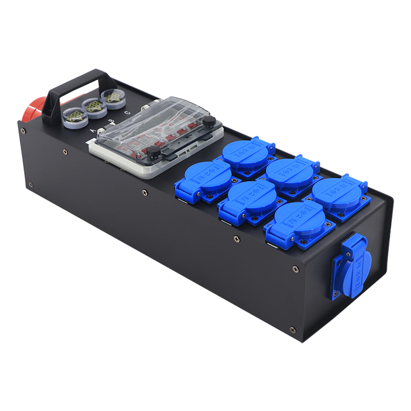 Mini Portable 32A 5-Pin Power Distributor | 7-Channel Waterproof Power Splitter with Europe Plug Output